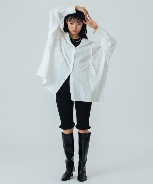 ROSE BUD(ローズバッド)の「(CREOLME)HOODED BIG SHIRT(シャツ/ブラウス・レディース・ホワイト/ピンク/ブラック・ONE SIZE)」の13枚目の写真