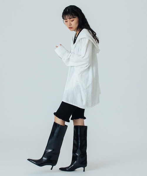 ROSE BUD(ローズバッド)の「(CREOLME)HOODED BIG SHIRT(シャツ/ブラウス・レディース・ホワイト/ピンク/ブラック・ONE SIZE)」の14枚目の写真