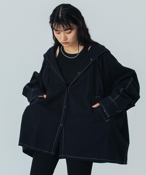 ROSE BUD(ローズバッド)の「(CREOLME)HOODED BIG SHIRT(シャツ/ブラウス・レディース・ホワイト/ピンク/ブラック・ONE SIZE)」の18枚目の写真