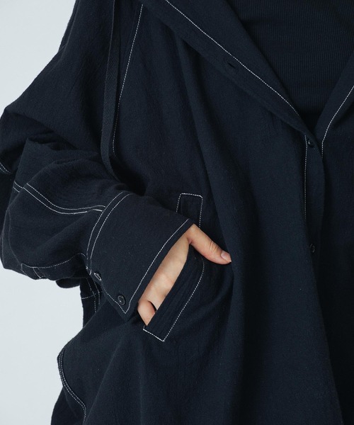 ROSE BUD(ローズバッド)の「(CREOLME)HOODED BIG SHIRT(シャツ/ブラウス・レディース・ホワイト/ピンク/ブラック・ONE SIZE)」の20枚目の写真