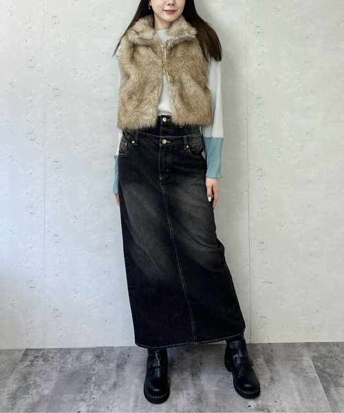 Per sist ence(パーシエンス)の「プリーツ配色プルオーバー(Tシャツ/カットソー・レディース・ブラック/グレー/ブルー/アイボリー・FREE)」の15枚目の写真