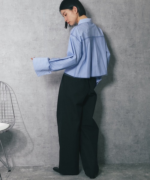 ANOTHER S（アナザーエス）の「カーブシルエットタックパンツ（チノパンツ・レディース・チャコールグレー/ブラック/ベージュ・FREE）」の19枚目の写真