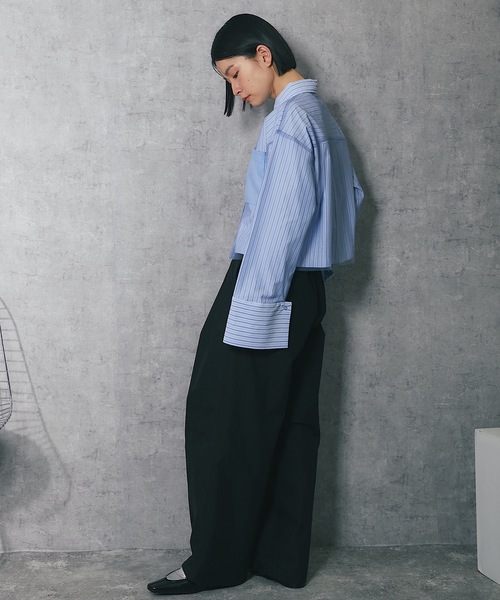 ANOTHER S（アナザーエス）の「カーブシルエットタックパンツ（チノパンツ・レディース・チャコールグレー/ブラック/ベージュ・FREE）」の20枚目の写真