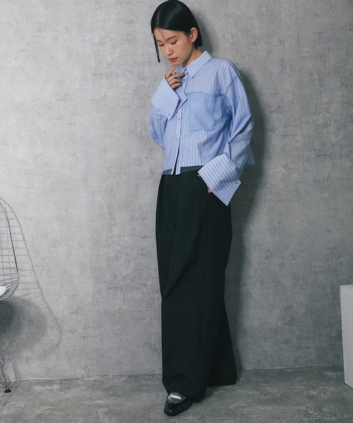 ANOTHER S（アナザーエス）の「カーブシルエットタックパンツ（チノパンツ・レディース・チャコールグレー/ブラック/ベージュ・FREE）」の22枚目の写真