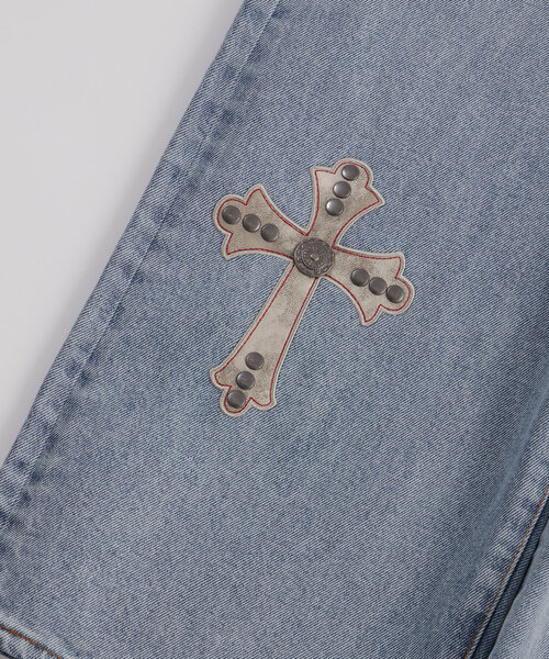 WHO'S WHO gallery（フーズフーギャラリー）の「【セットアップ対応】クロスパーツデニム（MEN）（デニムパンツ・メンズ・ブラック/サックスブルー・FREE）」の9枚目の写真