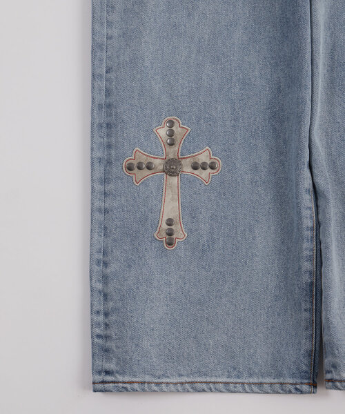 WHO'S WHO gallery（フーズフーギャラリー）の「【セットアップ対応】クロスパーツデニム（MEN）（デニムパンツ・メンズ・ブラック/サックスブルー・FREE）」の10枚目の写真