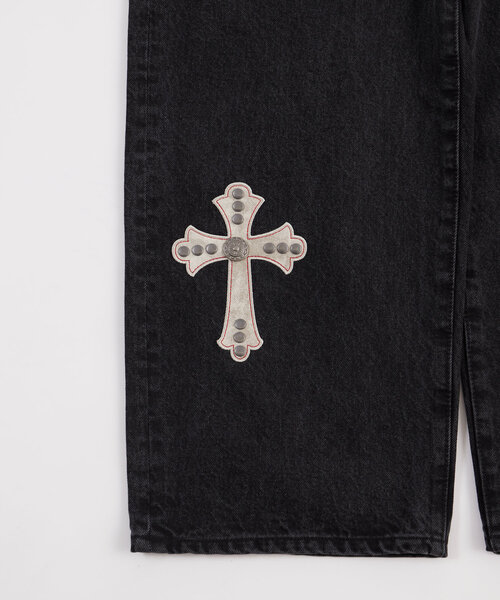 WHO'S WHO gallery（フーズフーギャラリー）の「【セットアップ対応】クロスパーツデニム（MEN）（デニムパンツ・メンズ・ブラック/サックスブルー・FREE）」の15枚目の写真