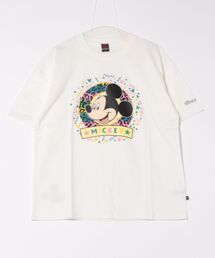 【綿100％】 親子お揃い ディズニー カラフルBIGフェイスTシャツ 0291A