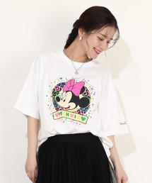 【綿100%】 親子お揃い ディズニー カラフルBIGフェイスTシャツ 0291A