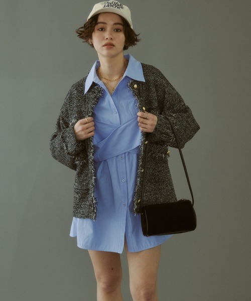 MIRROR STOKE（ミラーストーク）の「≪WEB限定≫【新色追加】SUEDE RECTANGLE BAG/スエードレクタングルバッグ（ショルダーバッグ・レディース・キャメル/ブラック/ブラウン・FREE）」の8枚目の写真