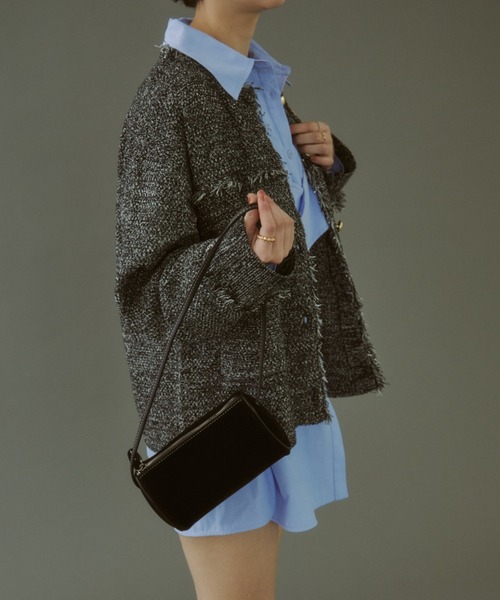 MIRROR STOKE（ミラーストーク）の「≪WEB限定≫【新色追加】SUEDE RECTANGLE BAG/スエードレクタングルバッグ（ショルダーバッグ・レディース・キャメル/ブラック/ブラウン・FREE）」の9枚目の写真