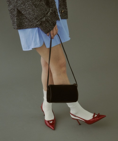 MIRROR STOKE（ミラーストーク）の「≪WEB限定≫【新色追加】SUEDE RECTANGLE BAG/スエードレクタングルバッグ（ショルダーバッグ・レディース・キャメル/ブラック/ブラウン・FREE）」の10枚目の写真