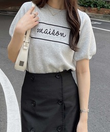 nelliy. | パフスリーブロゴジャガードサマーニット(ニット/セーター)