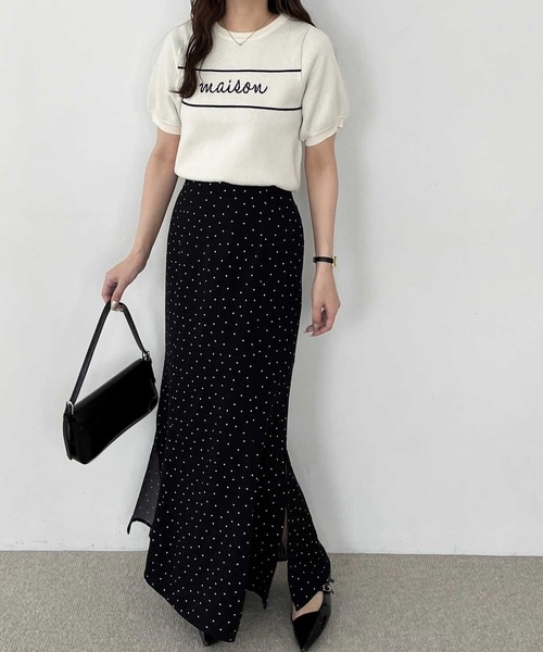 nelliy.(ネルリー)の「パフスリーブロゴジャガードサマーニット(ニット/セーター・レディース・ピンク/グレー/アイボリー・LARGE/MEDIUM)」の15枚目の写真