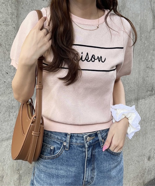 nelliy.(ネルリー)の「パフスリーブロゴジャガードサマーニット(ニット/セーター・レディース・ピンク/グレー/アイボリー・LARGE/MEDIUM)」の21枚目の写真