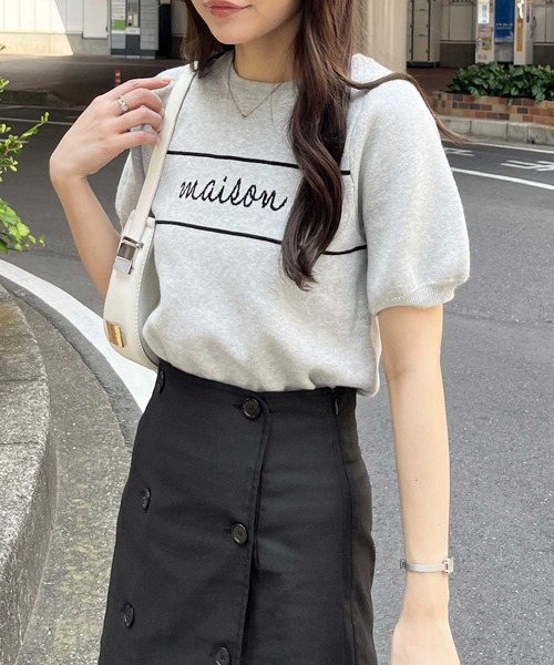 nelliy.(ネルリー)の「パフスリーブロゴジャガードサマーニット(ニット/セーター・レディース・ピンク/グレー/アイボリー・LARGE/MEDIUM)」の18枚目の写真