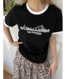 WC（ダブル シー）の「プリントリンガーTシャツ（Tシャツ/カットソー・レディース）」