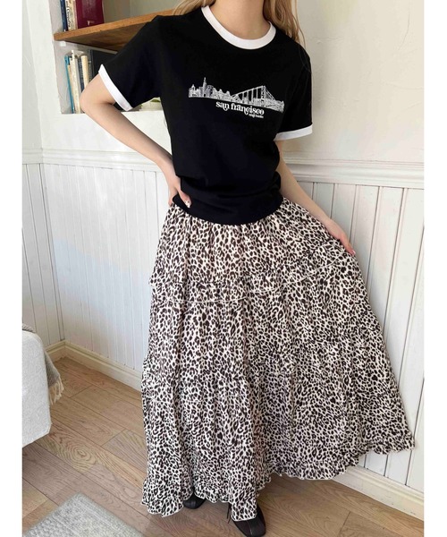 WC(ダブル シー)の「プリントリンガーTシャツ(Tシャツ/カットソー・レディース・グレー/ブラック・FREE)」の4枚目の写真