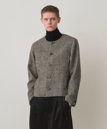 FANCY TWEED NO-COLLAR JACKET