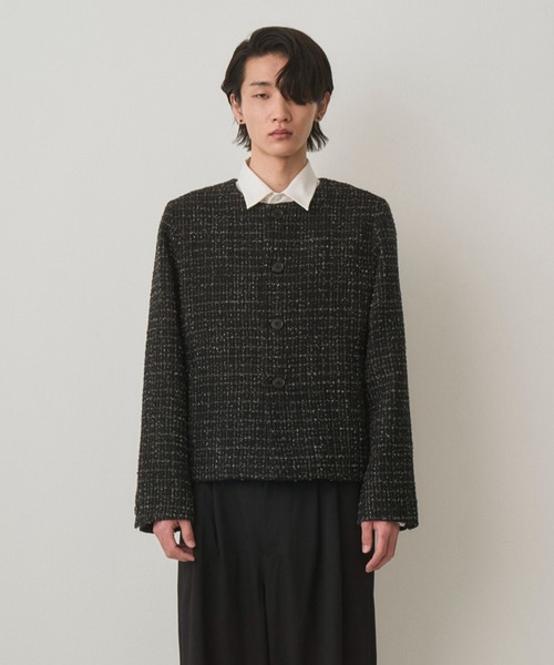 ジャケット・アウター JUHA FANCY TWEED NO-COLLAR JACKET 25AW 4 セール】FANCY TWEED NO-COLLAR JACKET（テーラードジャケット）｜Juha