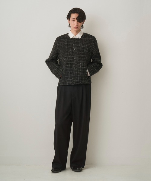 ジャケット・アウター JUHA FANCY TWEED NO-COLLAR JACKET 25AW 4 セール】FANCY TWEED NO-COLLAR JACKET（テーラードジャケット）｜Juha