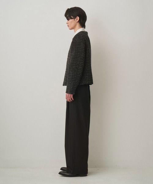 Juha（ユハ）の「FANCY TWEED NO-COLLAR JACKET（テーラードジャケット・メンズ・グレー/ブラック・3/4）」の11枚目の写真