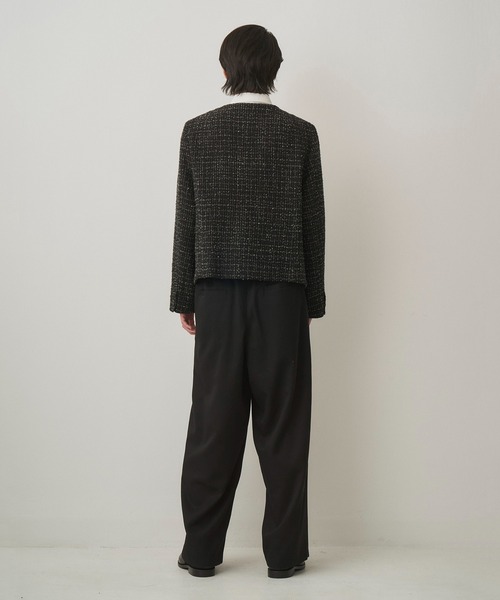 Juha（ユハ）の「FANCY TWEED NO-COLLAR JACKET（テーラードジャケット・メンズ・グレー/ブラック・3/4）」の12枚目の写真