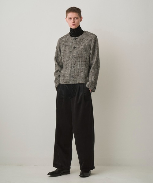 セール】FANCY TWEED NO-COLLAR JACKET（テーラードジャケット）｜Juha