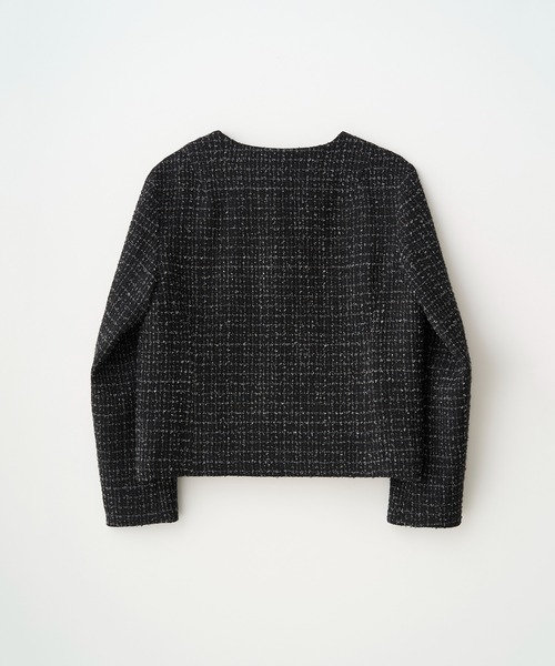 Juha（ユハ）の「FANCY TWEED NO-COLLAR JACKET（テーラードジャケット・メンズ・グレー/ブラック・3/4）」の5枚目の写真