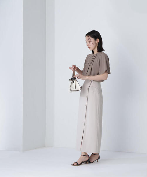 NATURAL BEAUTY BASIC(ナチュラルビューティーベーシック)の「◇フラップポケットラップナロースカート(スカート・レディース・グレイッシュベージュ/カーキ・MEDIUM/P/S)」の10枚目の写真