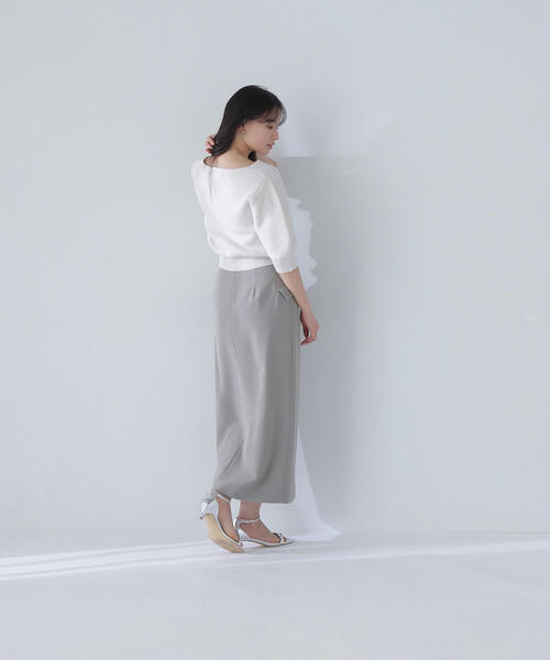 NATURAL BEAUTY BASIC(ナチュラルビューティーベーシック)の「◇フラップポケットラップナロースカート(スカート・レディース・グレイッシュベージュ/カーキ・MEDIUM/P/S)」の16枚目の写真