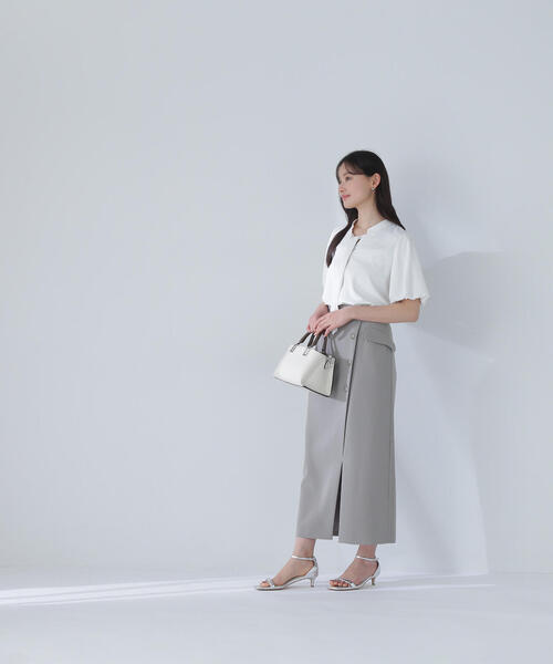 NATURAL BEAUTY BASIC(ナチュラルビューティーベーシック)の「◇フラップポケットラップナロースカート(スカート・レディース・グレイッシュベージュ/カーキ・MEDIUM/P/S)」の19枚目の写真