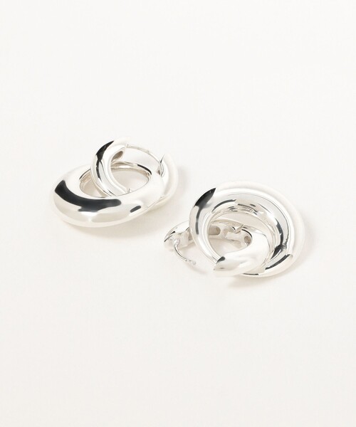Demi-Luxe BEAMS（デミルクス ビームス）の「quip queint / ボウリング ダブル フープ ピアス（ピアス（両耳用）・レディース・シルバー・ONE SIZE）」の2枚目の写真