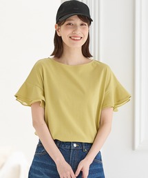 Tシャツ/カットソー（イエロー/黄色系・フリル）ファッション