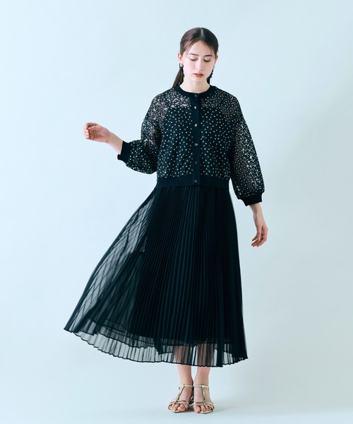 Audie a Muses(オーディアミューズ)の「マットオーガンジープリーツスカート(スカート・レディース・ベージュ/ブラック・38/42)」の5枚目の写真