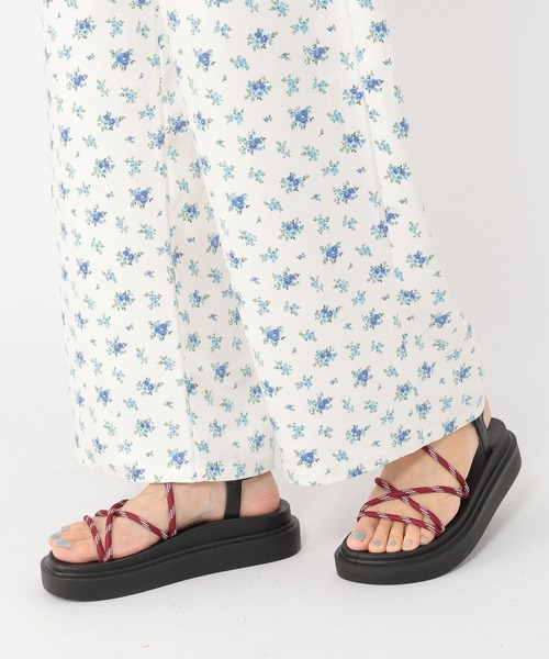 studio CLIP（スタディオクリップ）の「《days》サテンプリントパンツ（その他パンツ・レディース・ホワイト/ブラウン・FREE）」の6枚目の写真