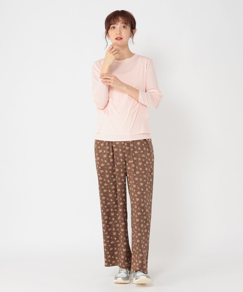 studio CLIP（スタディオクリップ）の「《days》サテンプリントパンツ（その他パンツ・レディース・ホワイト/ブラウン・FREE）」の12枚目の写真