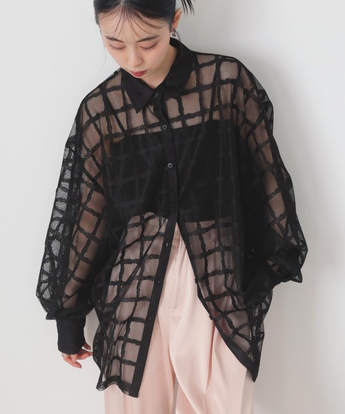 ブラウス シャツ vacances mesh shirt / バカンスメッシュシャツ レディース ブラウス シャツ メッシュニット半袖シャツ レディース