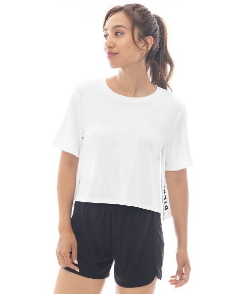BILLABONG(ビラボン)の「BILLABONG レディース 【ACTIVE】 ACTIVE CROPPED MESH TEE アクティブウェア 【2025年春夏モデル】/ビラボンショート丈トレーニングT半袖シャツ(Tシャツ/カットソー・レディース・ブラック/ホワイト・MEDIUM)」の1枚目の写真