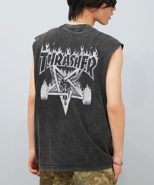 THRASHER(スラッシャー)の「【ムラサキスポーツ限定】THRASHER/スラッシャー タンクトップ ビックシルエット 253TH1ST046(タンクトップ・メンズ・ブラック系その他2/ブラック系その他3/ブラック系その他・M/L/XL)」の3枚目の写真
