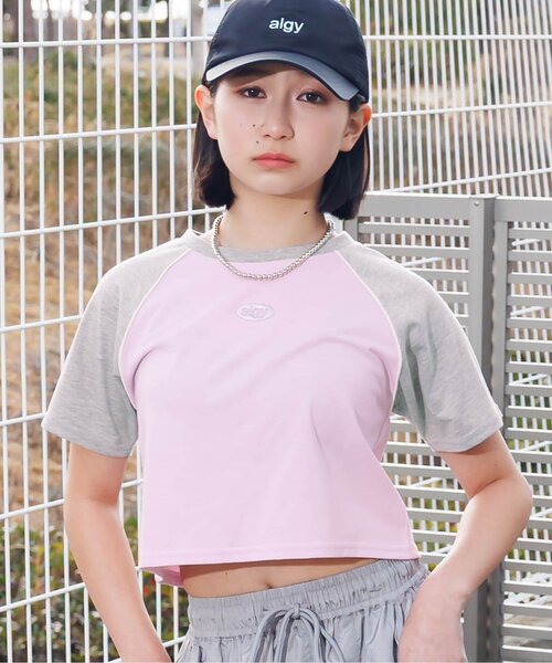 algy（アルジー）の「メタルロゴラグラン半袖T（Tシャツ/カットソー・キッズ・ピンク/ブラック/オフホワイト・SMALL/MEDIUM/X-SMALL/XX-SMALL）」の3枚目の写真
