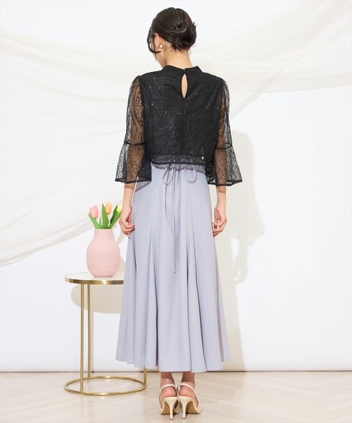 WILLSELECTION(ウィルセレクション)の「バックレースアップワンピース(ドレス・レディース・ブラック/サックスブルー/アイボリー/ピンク/ミント・FREE)」の13枚目の写真