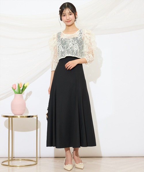 WILLSELECTION(ウィルセレクション)の「バックレースアップワンピース(ドレス・レディース・ブラック/サックスブルー/アイボリー/ピンク/ミント・FREE)」の9枚目の写真