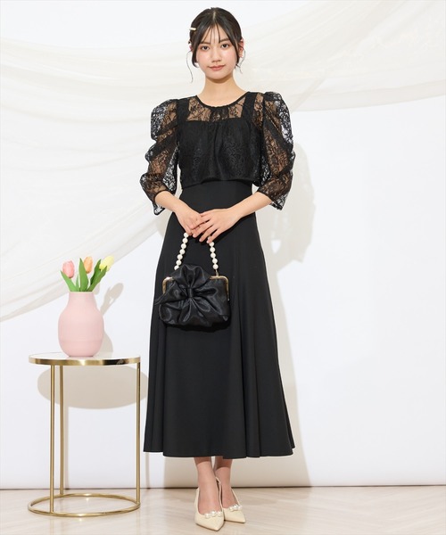 WILLSELECTION(ウィルセレクション)の「バックレースアップワンピース(ドレス・レディース・ブラック/サックスブルー/アイボリー/ピンク/ミント・FREE)」の6枚目の写真