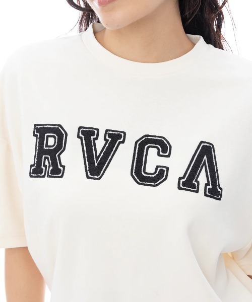 RVCA(ルーカ)の「RVCA レディース PATCHED RVCA SS DRESS ワンピース 【2025年春夏モデル】/ルーカビッグロゴワンピ(ワンピース・レディース・オフホワイト/ブラック/パープル・SMALL/MEDIUM)」の5枚目の写真