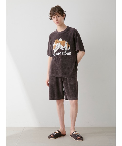【ジェラートピケ】エアリーモコ ドッグジャガード ルームウェアセットアップ セール】【HOMME】エアリーモコドッグジャガードプルオーバー