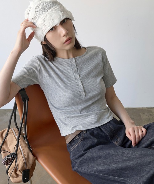 FORMEヘンリーネックリブカットソー 東原亜希 FORME 2025 SPRING HENRY NECK RIB CUT AND SAW