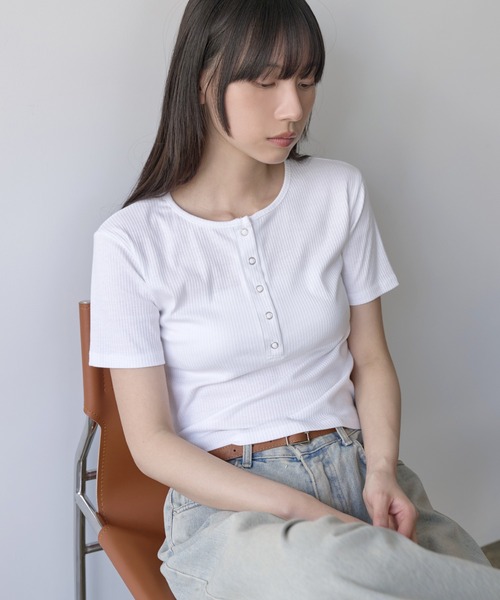 セール】【UNE ORIGINAL】 ヘンリーネックシルバースナップ