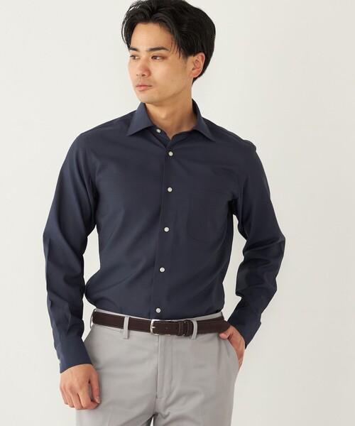 SHIPS Colors（シップス カラーズ）の「SHIPS Colors:SMART TECH(R) ノーアイロン ワイドカラー シャツ（ビジネスシャツ・メンズ・ホワイト/ネイビー/ブルー・38/39/40/41/42/37）」の9枚目の写真