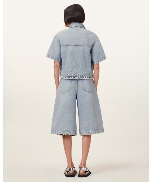 ALLSAINTS（オールセインツ）の「LOUIE WIDE LEG SHORTS | LOUIE ワイド レッグ ショーツ（デニムパンツ・レディース・ライトインディゴブルー・24/26/25）」の8枚目の写真
